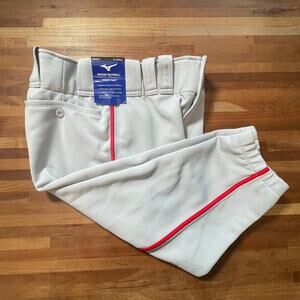 Mizuno Men's Premier Short Piped Baseball Pants XS Grey/Red